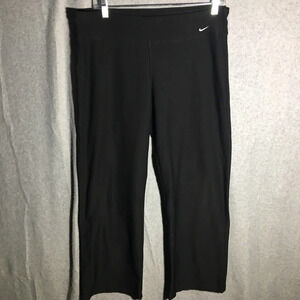 Womens Nike Sweatpants Black Wide Leg Cropped Vintage Loungewear Casual Neutral